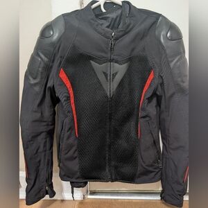 Dainese MIG Leather-Tex Jacket  EU50 Black/Red Medium Pre-Owned Great Condition